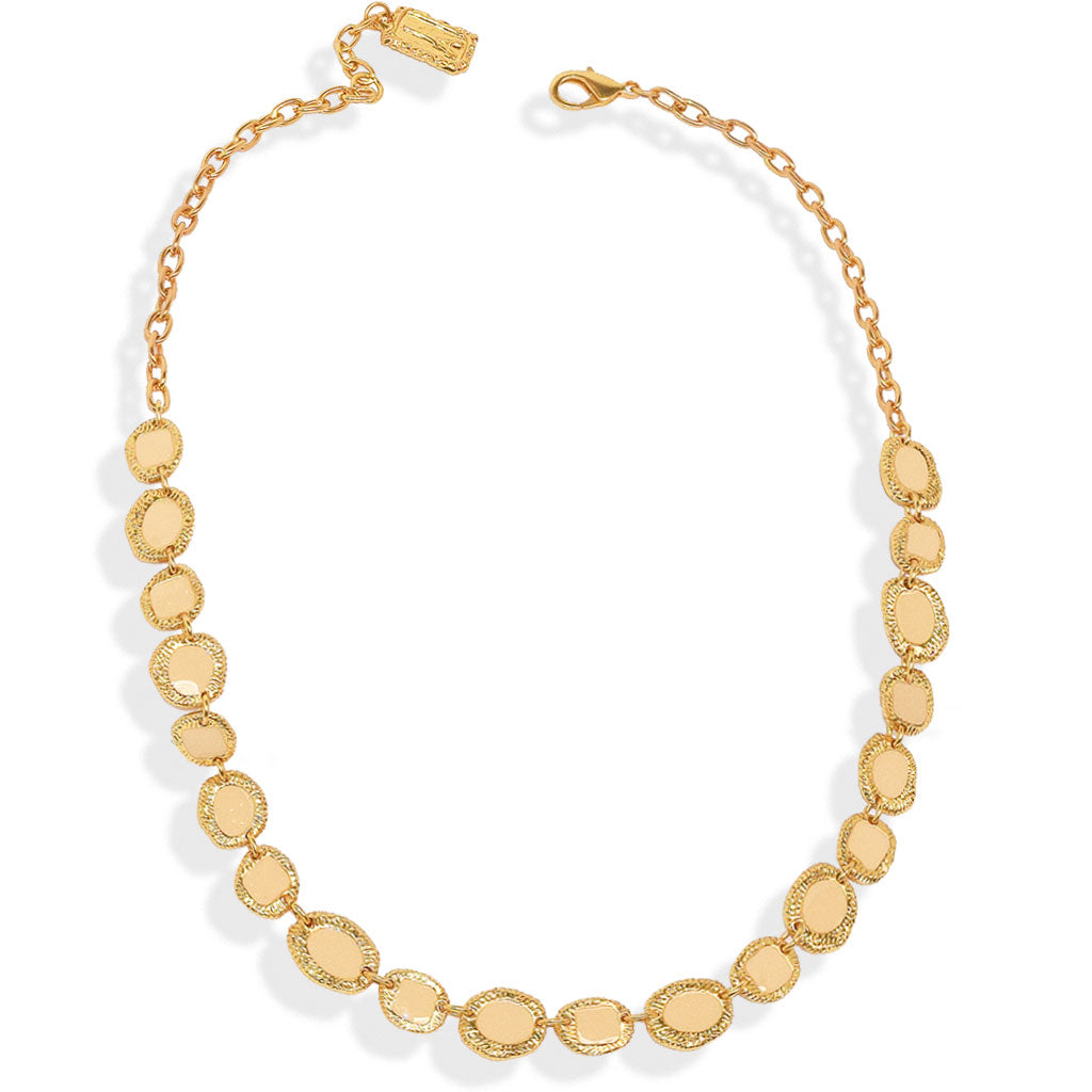 Etched coin layer necklace - Karine Sultan