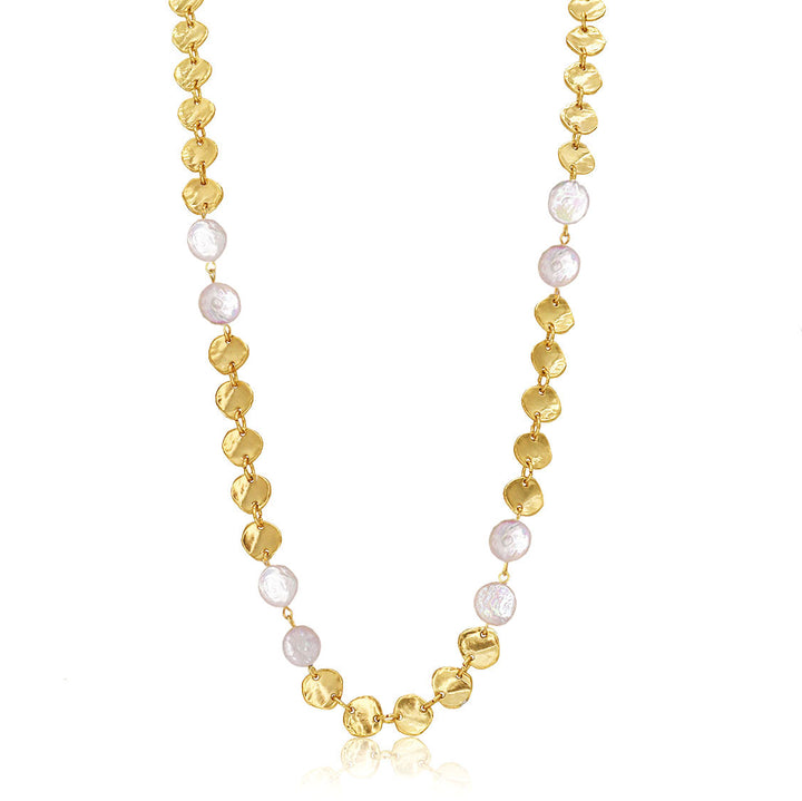 Mini Coin X Pearl Long Chain - Karine Sultan