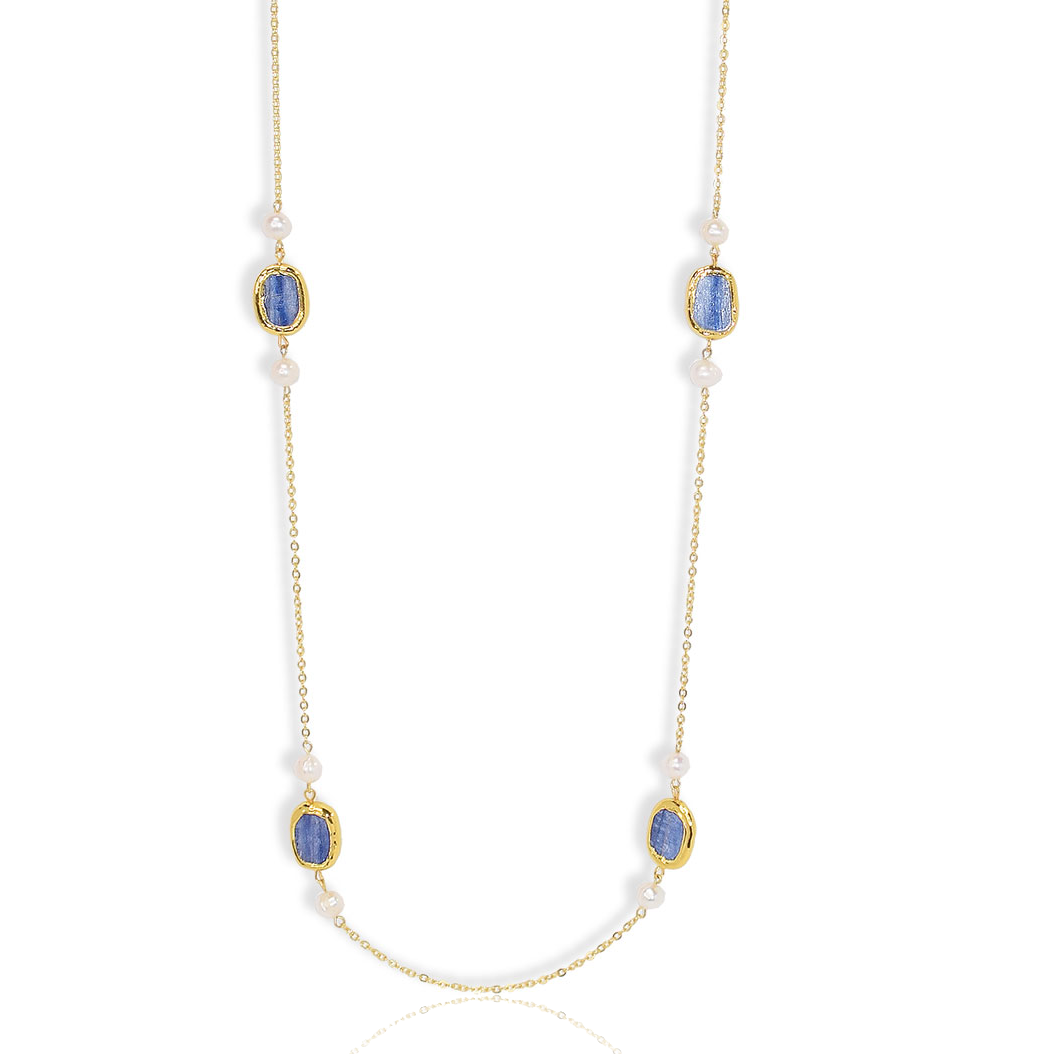 Delicate kyanite gems station necklace