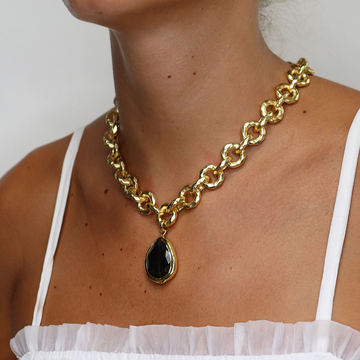 Sparkle Link Necklace - Gold – Elizabeth Stone