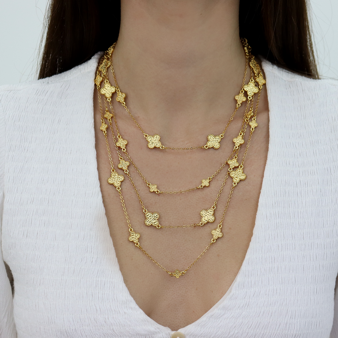 Molten Clovers Layered Necklace