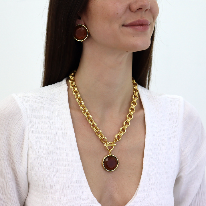 Cabochon Pendant Necklace