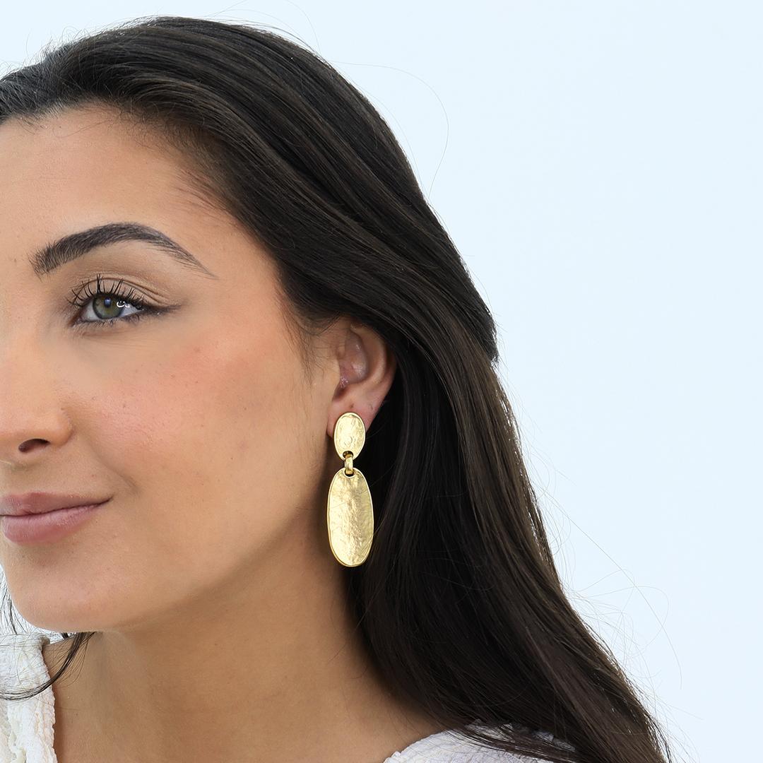 Oval Plate clip Earrings - Karine Sultan