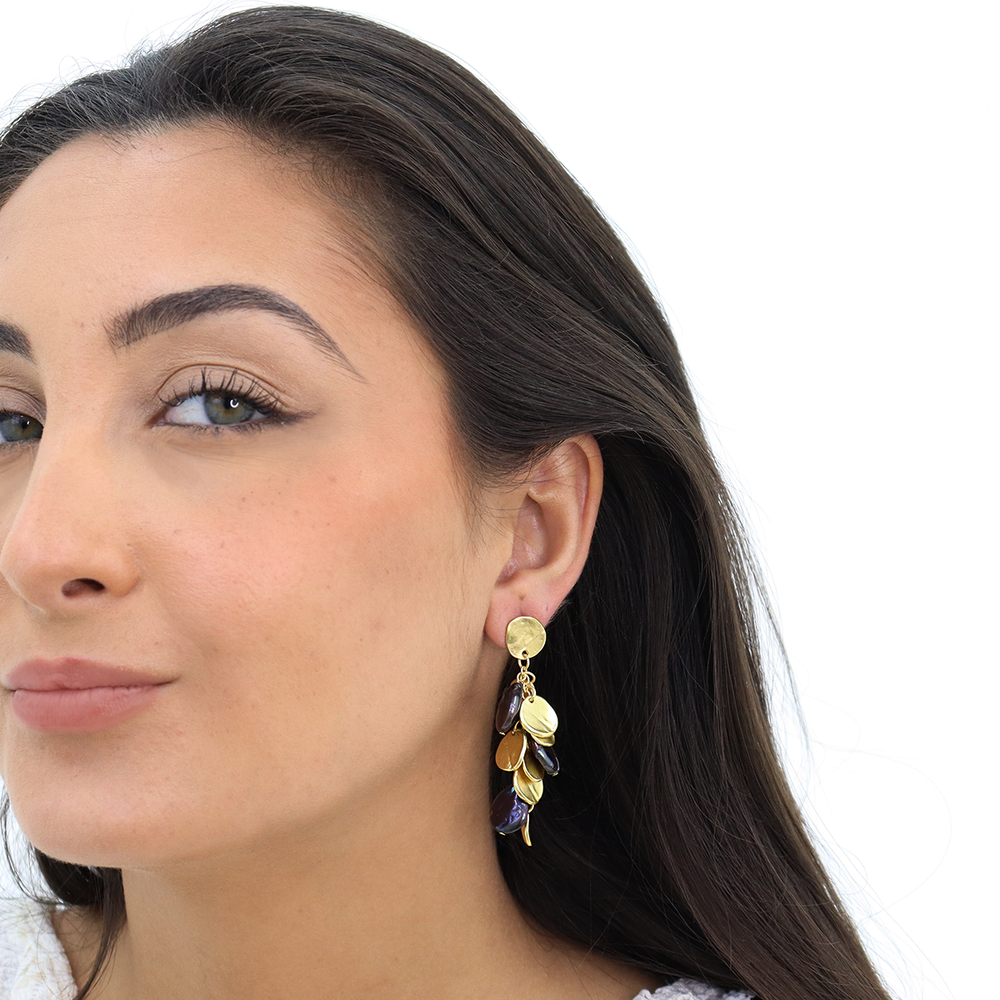 Mini Coin X Peacock Pearl Earrings - Karine Sultan