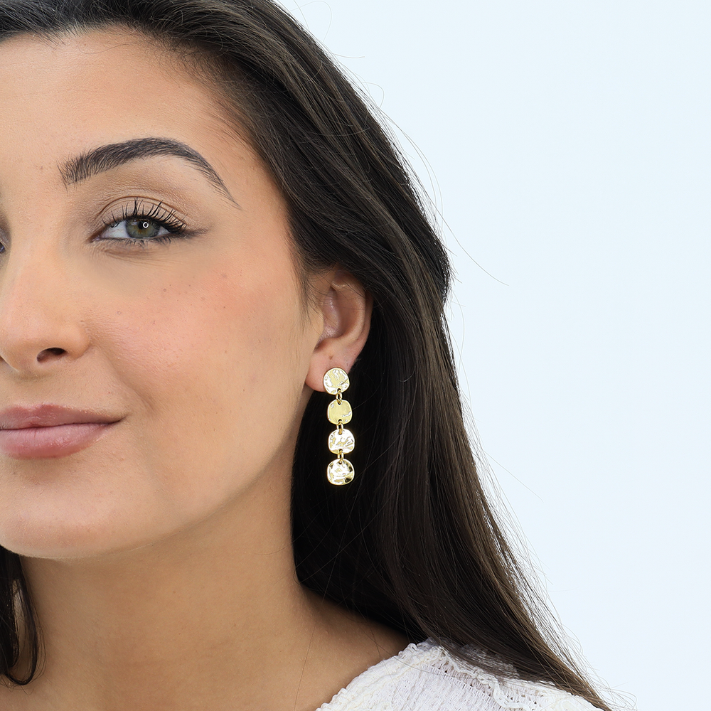 Mini Coin Linear Earrings - Karine Sultan