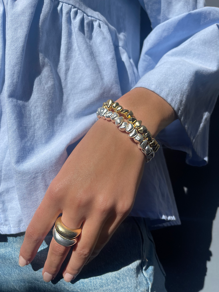 Tumbled rocks beaded bracelet - Karine Sultan