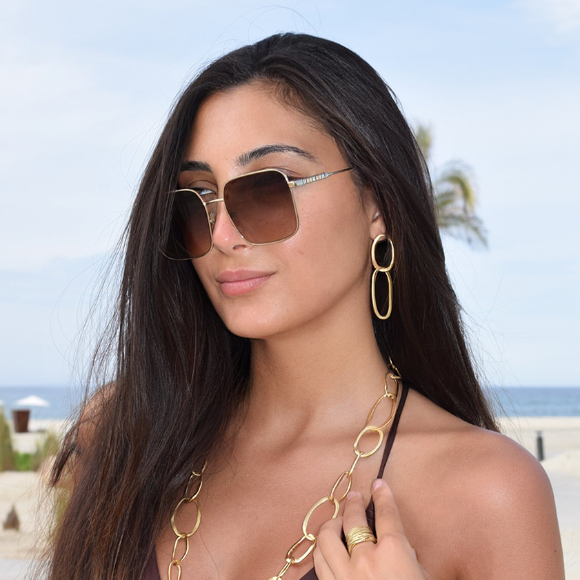 Maxi oval link pendant earrings - Karine Sultan