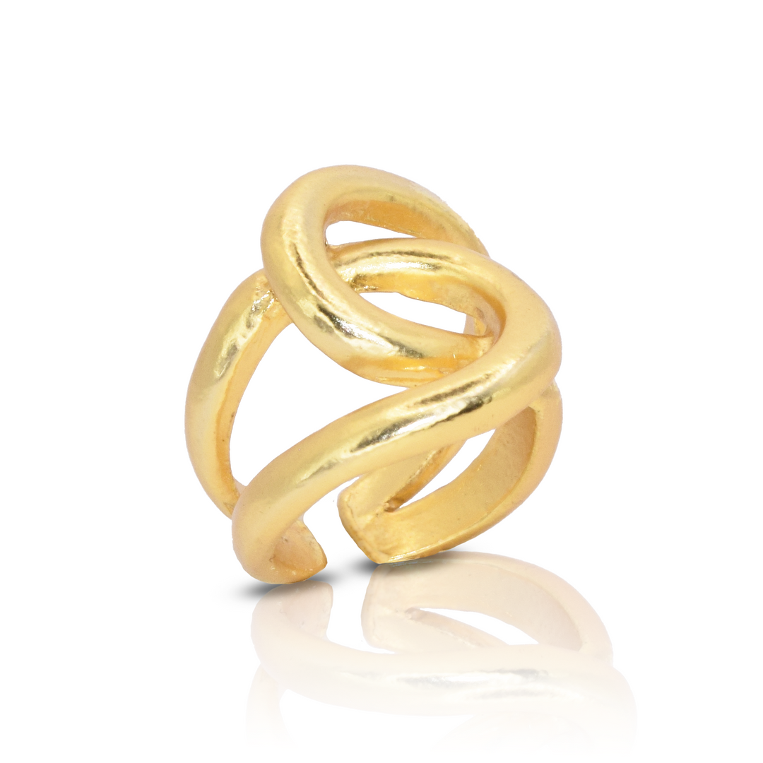 Intertwined link oversize ring - Karine Sultan