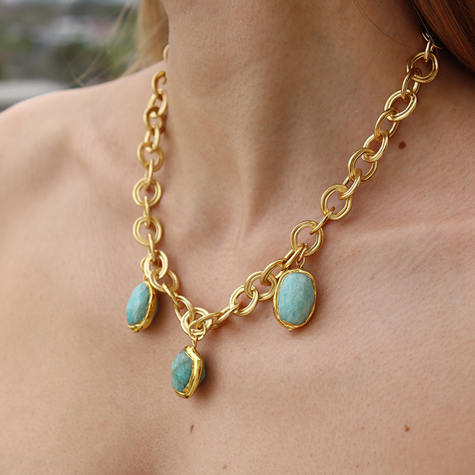 Amazonite Stones Statement necklace