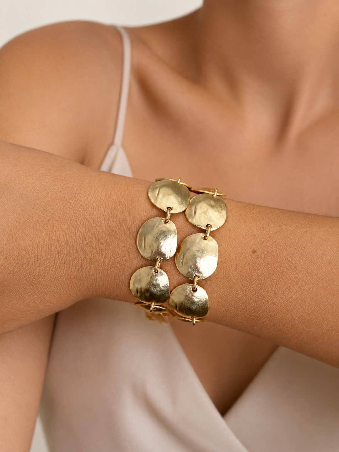 Hammered Disc Bracelet