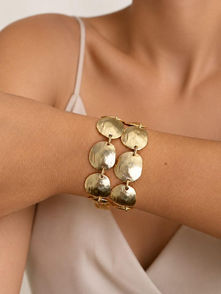 Hammered Disc Bracelet