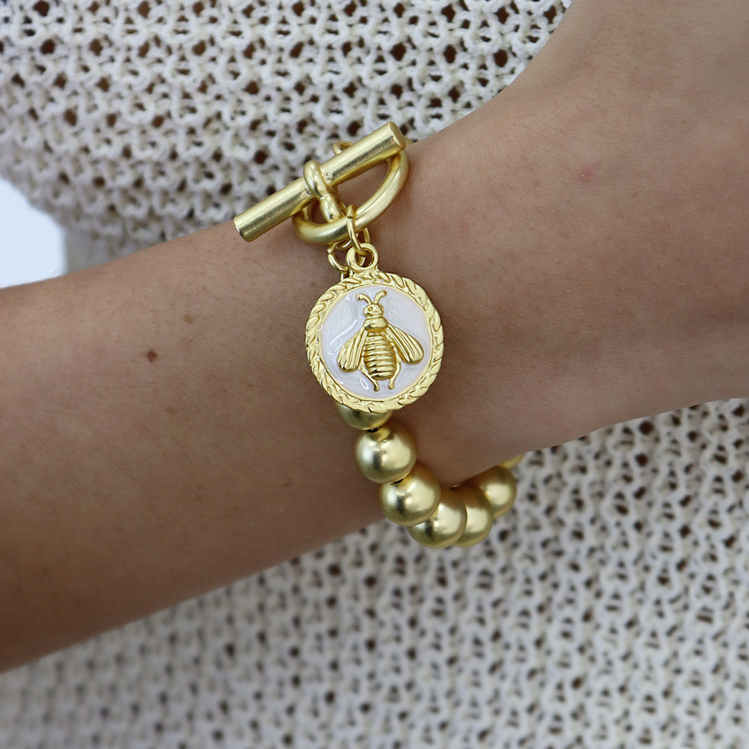 Bee X Beaded Chain Bracelet