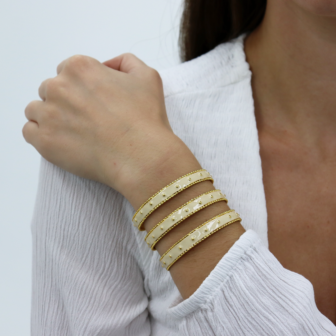 Milky Dots Cuff Bracelet