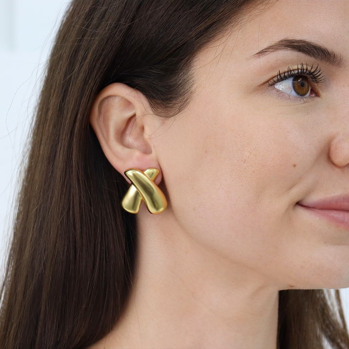 Crossed Clip-on Earrings
