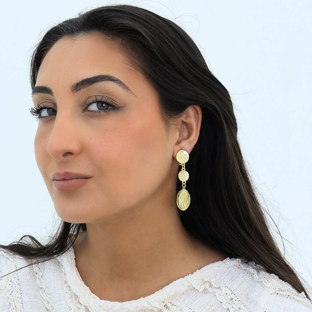 Coin Trio Clip Earrings - Karine Sultan