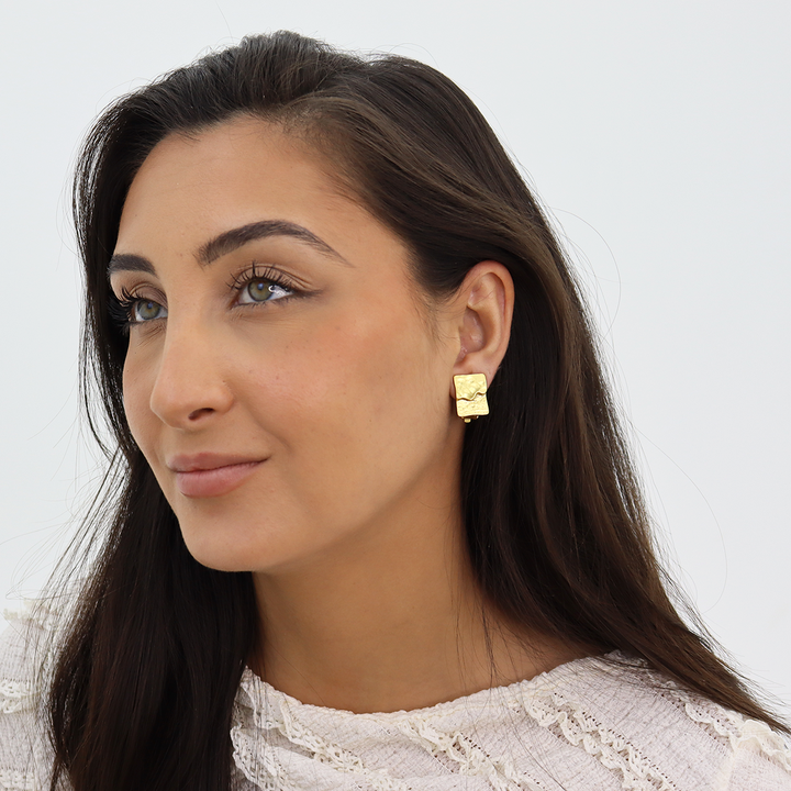 Dual Texture Clip Earrings - Karine Sultan