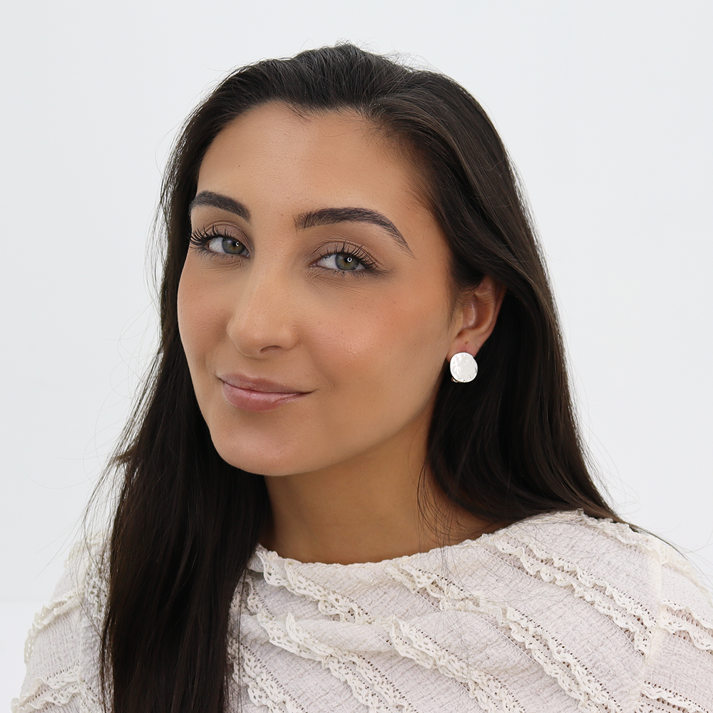 Textured Coin Clip Earrings - Karine Sultan