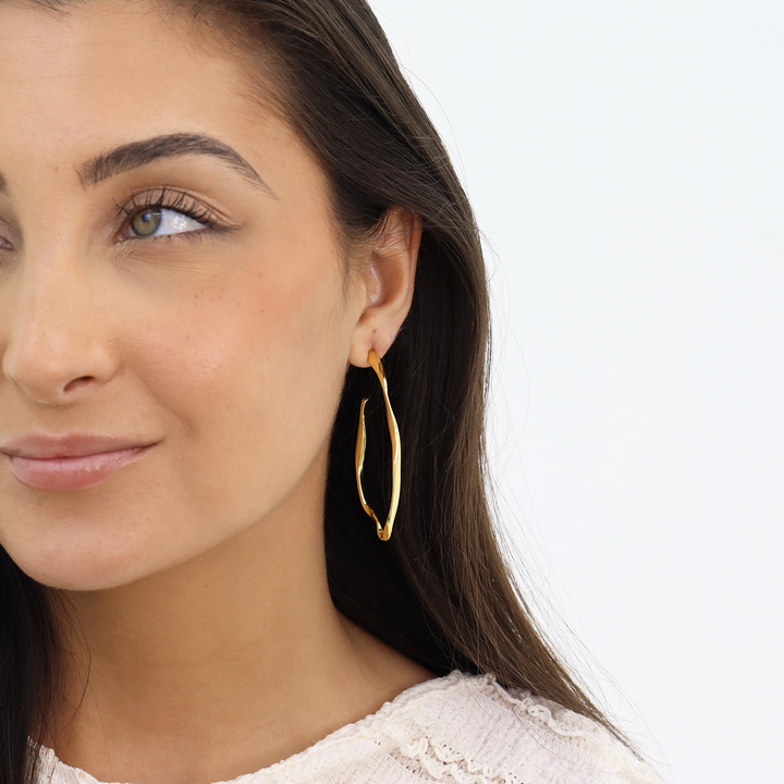 Irregular Large Hoop Earrings - Karine Sultan