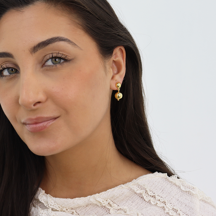 Metal Bead Dangle Earrings - Karine Sultan