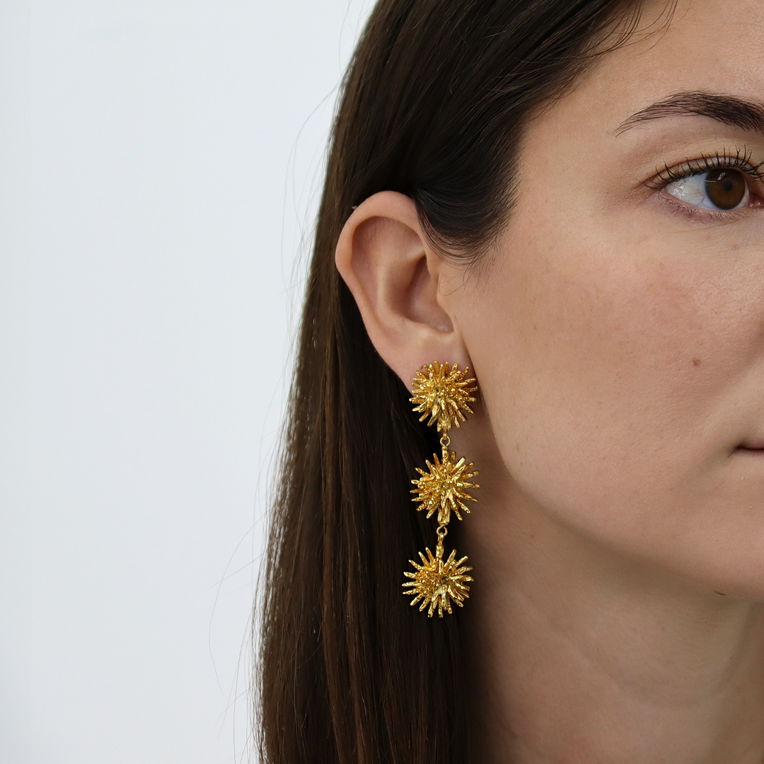 Starburst Cluster Clip On Earrings