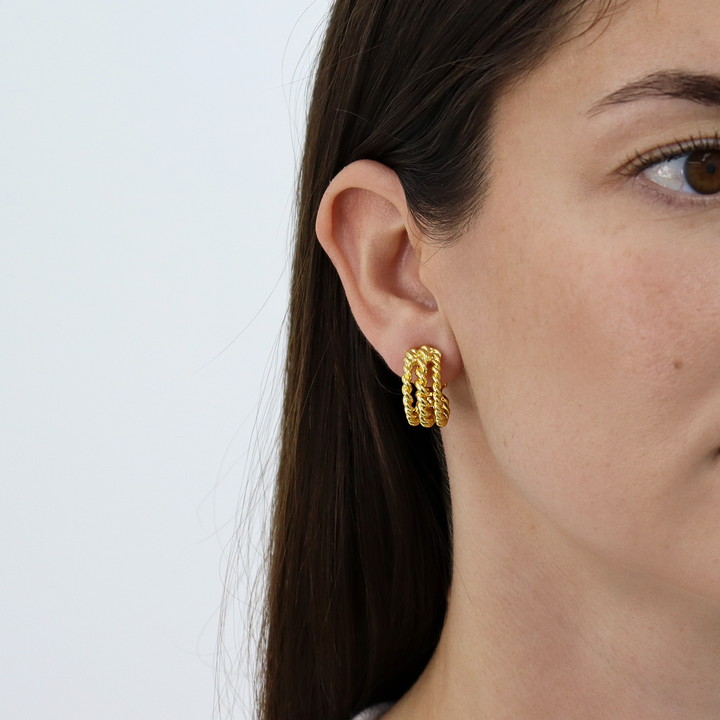 Twisted Rope Clip On Hoops