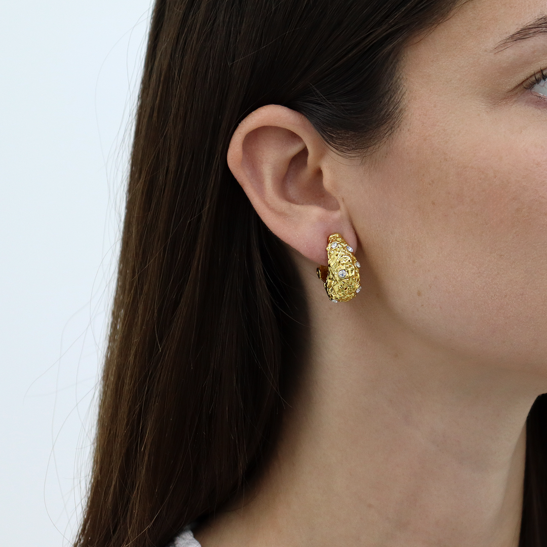 Crystal Nest Clip On Earrings