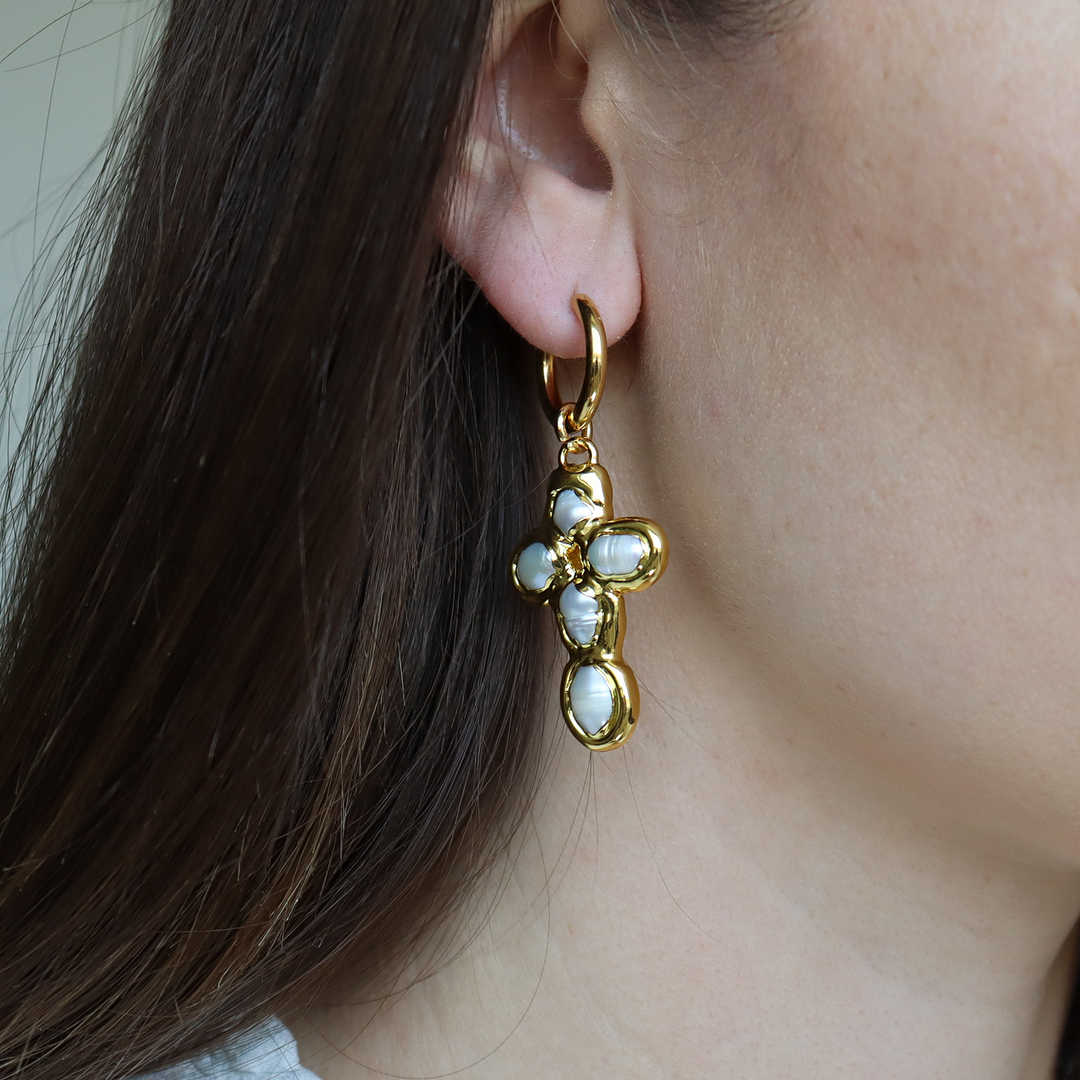 Mermaid Cross Earrings