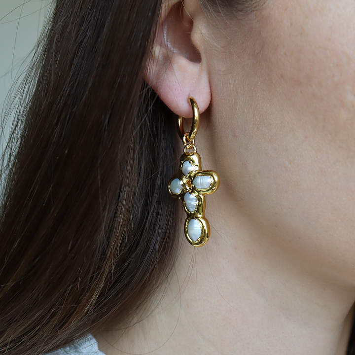 Mermaid Cross Earrings