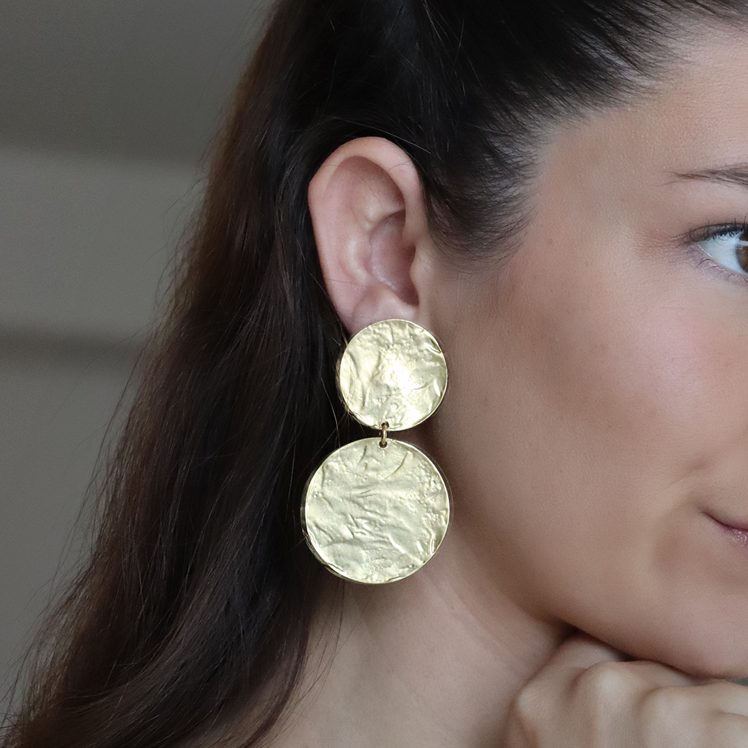 Hammered Disc Earrings - Karine Sultan