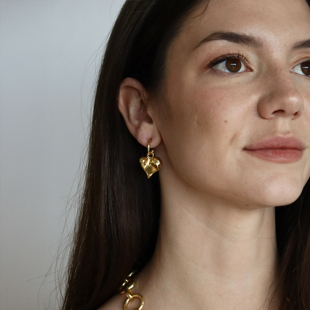 Molten Heart Drop Earrings