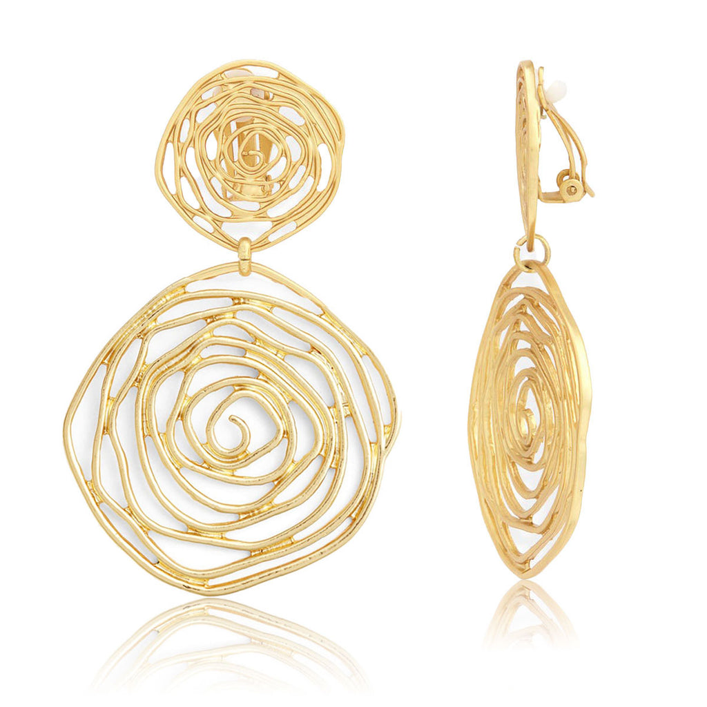 Rose Cut Out Clip-On Earrings
