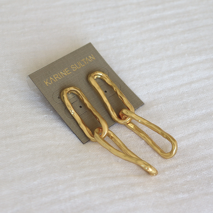 Organic Link Drop Earrings
