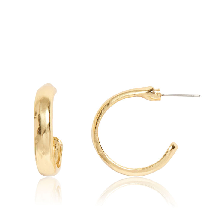 Gold Mini Everyday Hoop Earrings with softly irregular polished curves and post-back closures