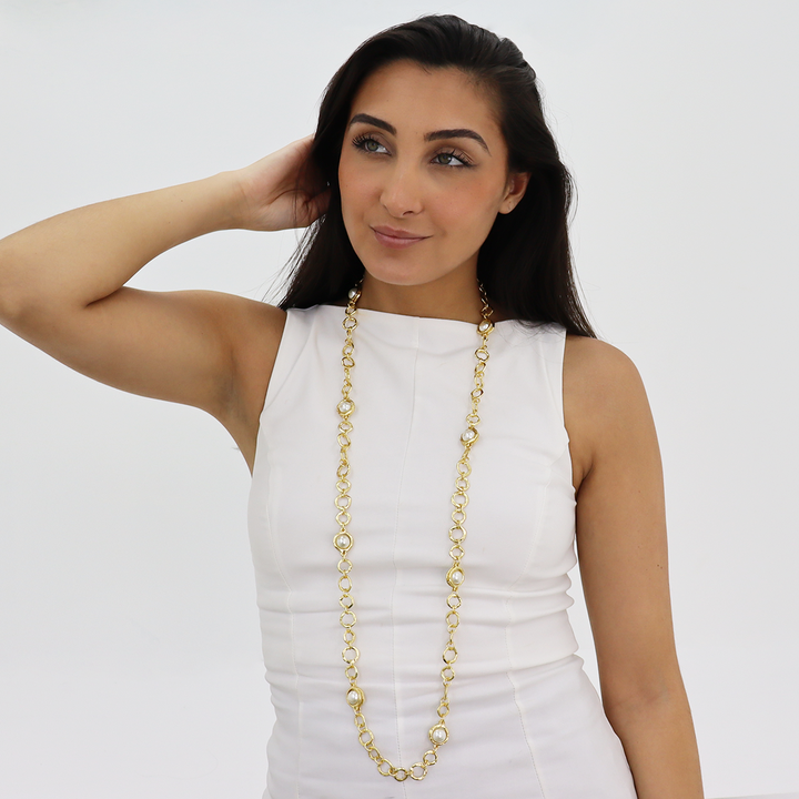 Luminous Pearl Station Necklace - Karine Sultan