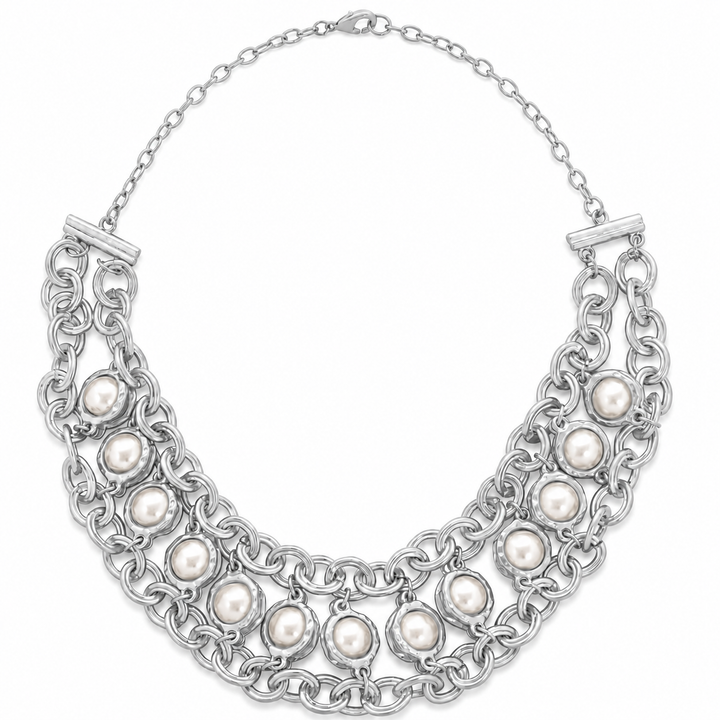 Pearl Chain Statement Necklace