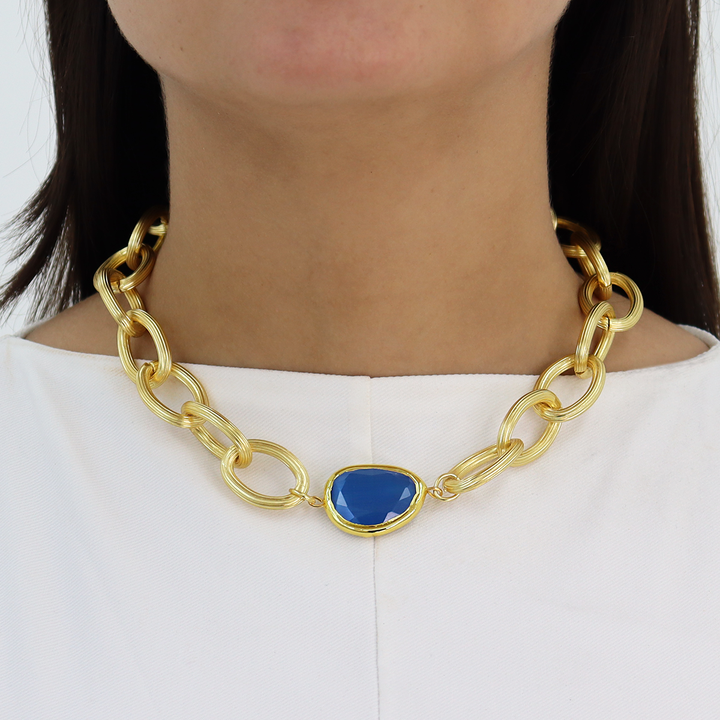 Vivid Gem Bold Chain Necklace