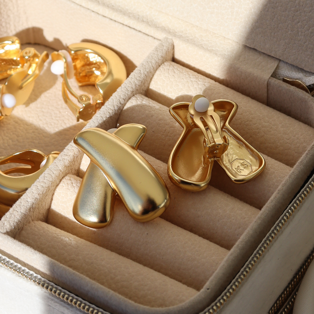 Crossed Clip-on Earrings