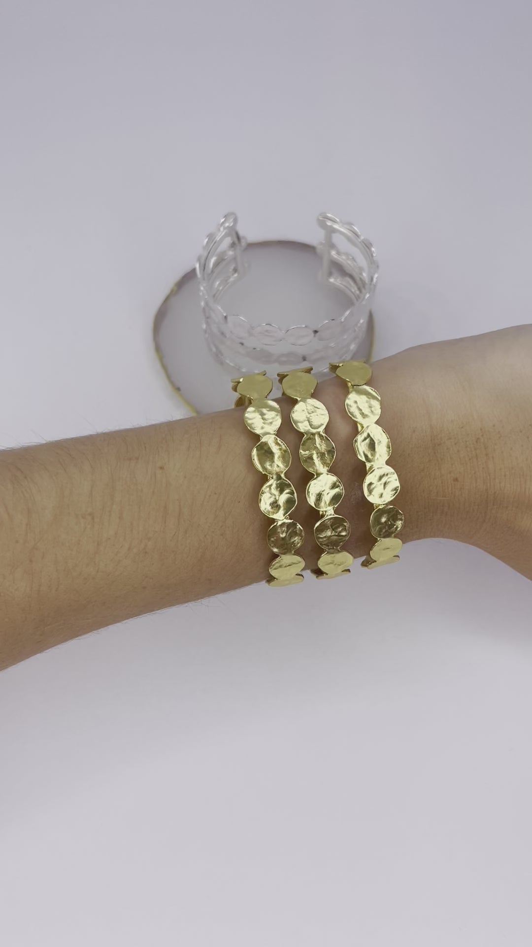 Multi coin layer cuff bracelet