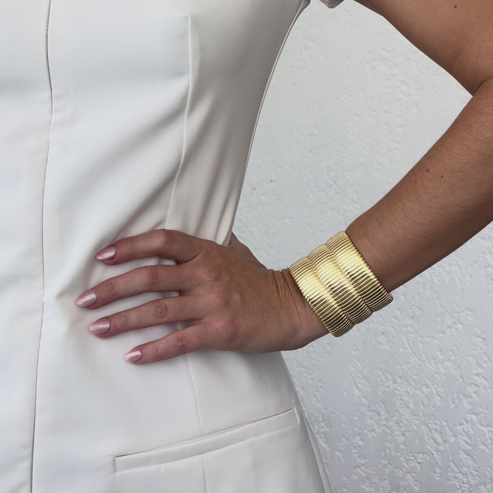 Snake Chain Statement Cuff Bracelet