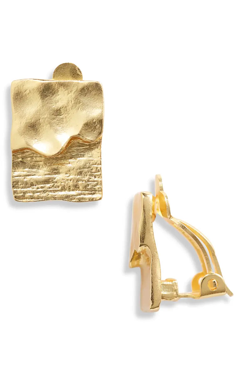 Textured elongated clip-on earrings - Karine Sultan