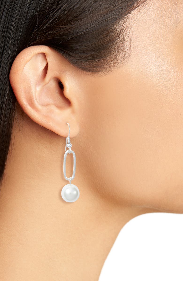 Elongated drop earring and pearl pendant - Karine Sultan