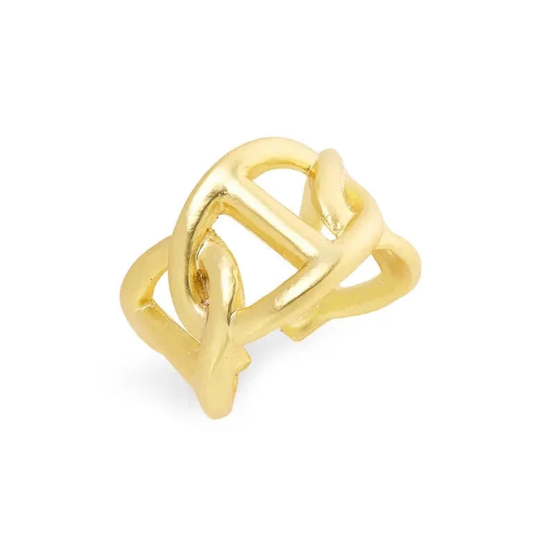 Oversized link stiff band ring - Karine Sultan