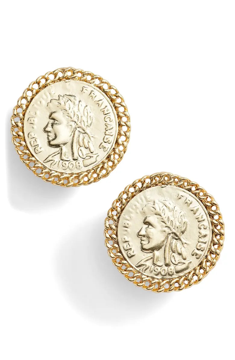 Large coin clip-on earrings - Karine Sultan