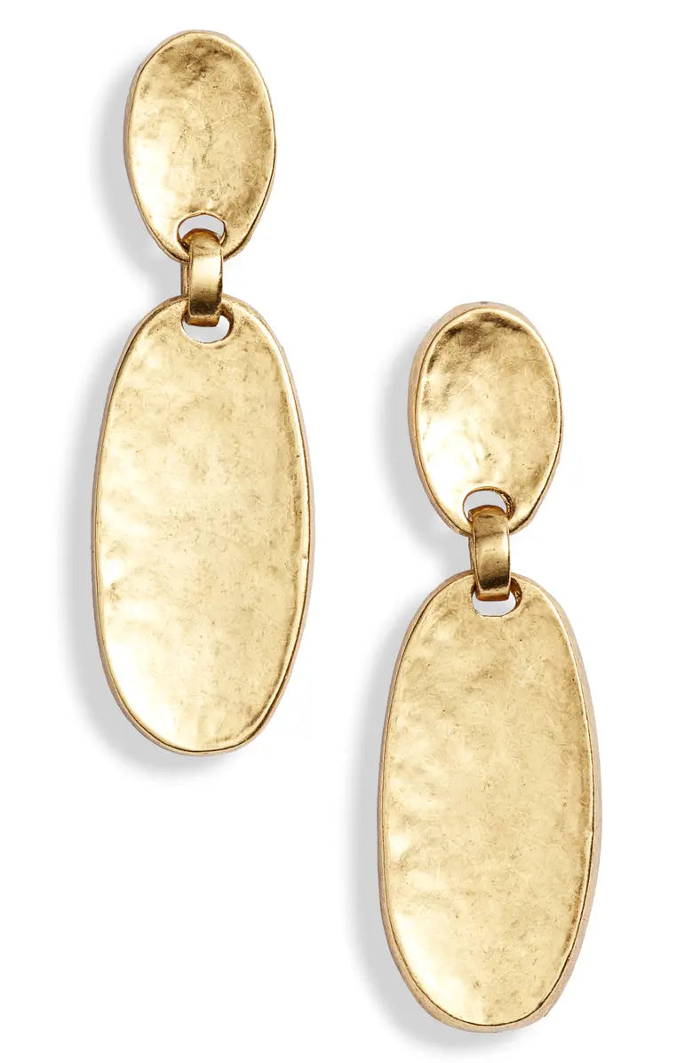 Textured oval drop clip-on earrings - Karine Sultan