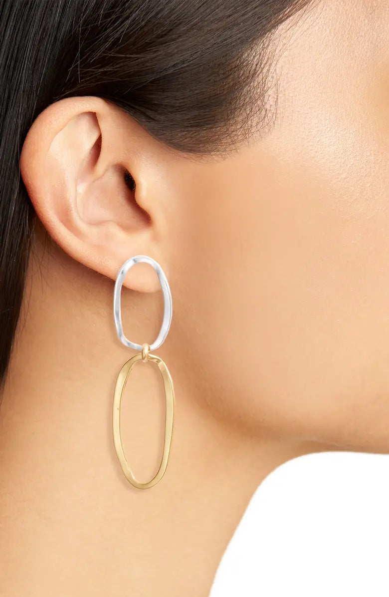 Maxi oval frame statement earrings - Karine Sultan