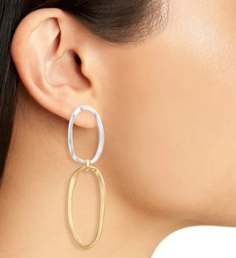 Maxi oval frame statement earrings - Karine Sultan