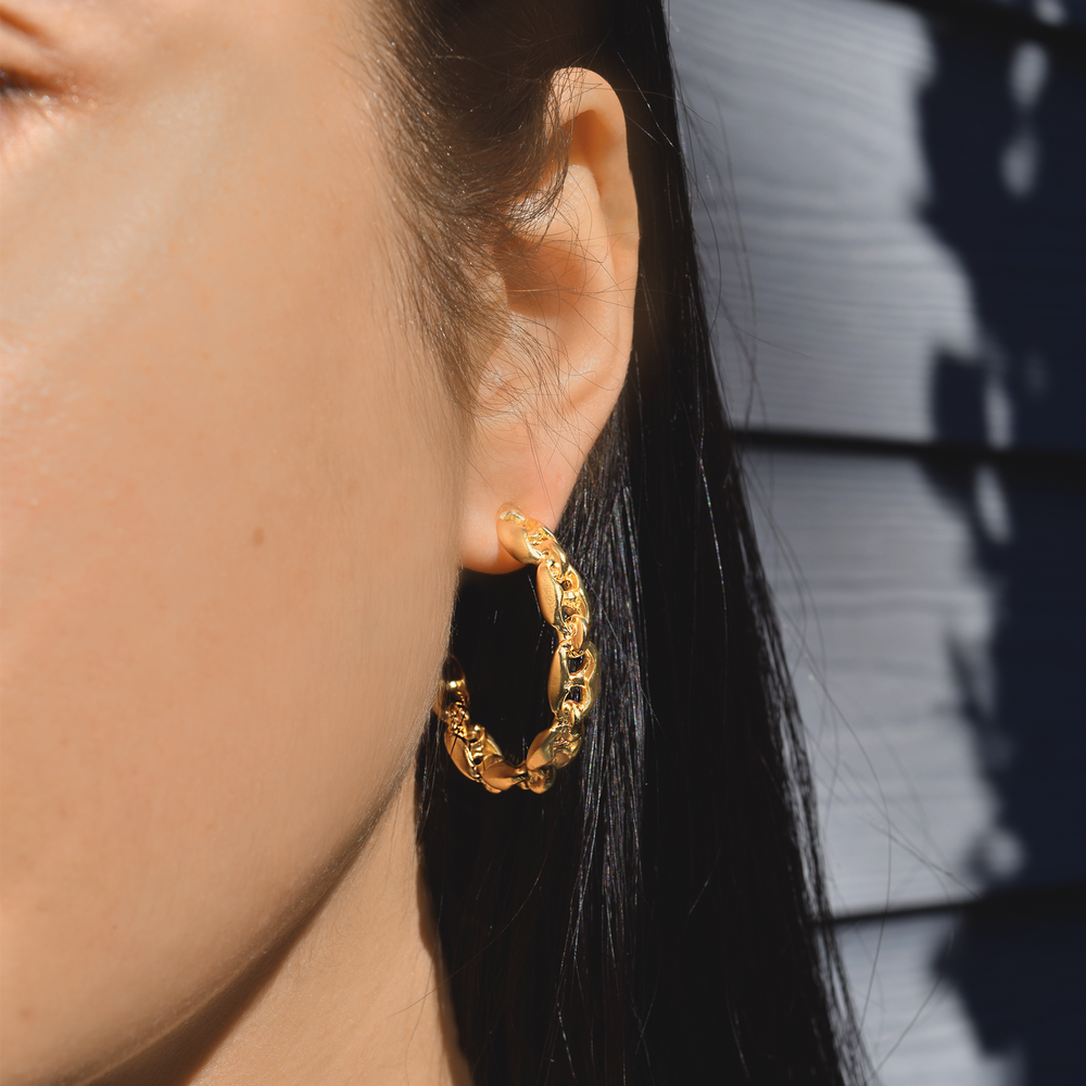 Nautical link hoop earrings - Karine Sultan