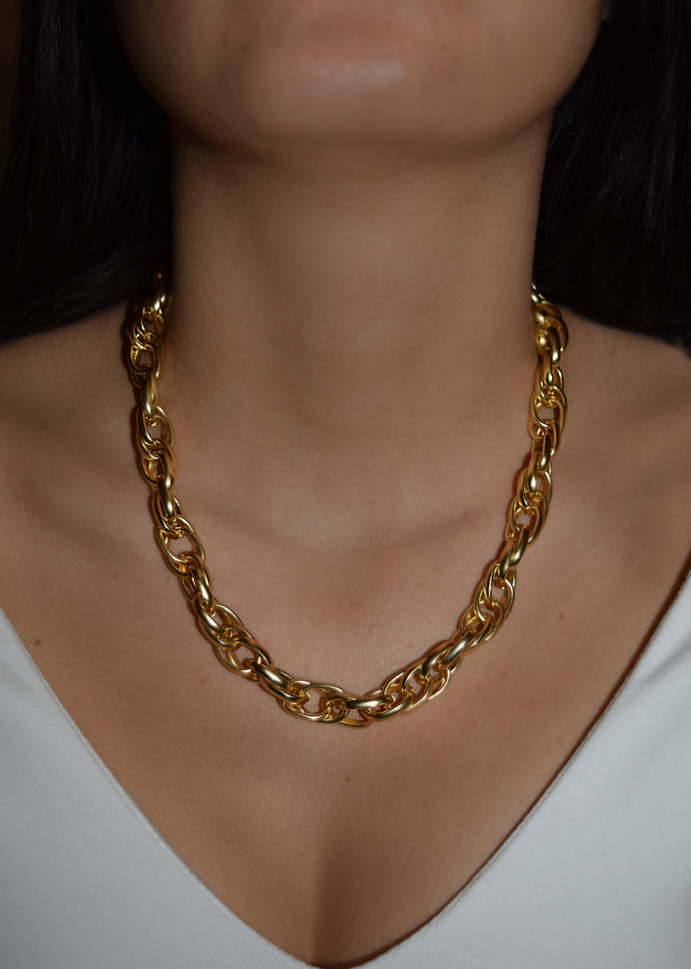 Intertwined link short necklace - Karine Sultan