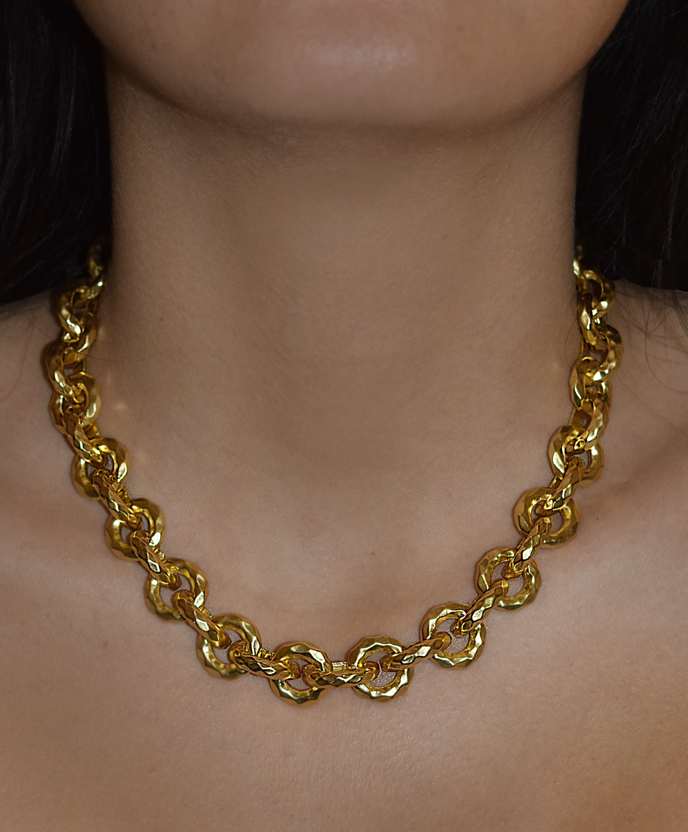 Luxurious round link collar necklace - Karine Sultan