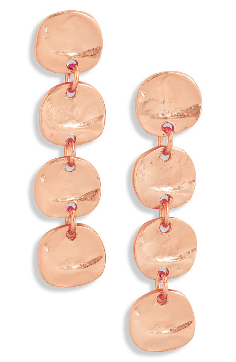 Medallion disc linear drop earrings - Karine Sultan